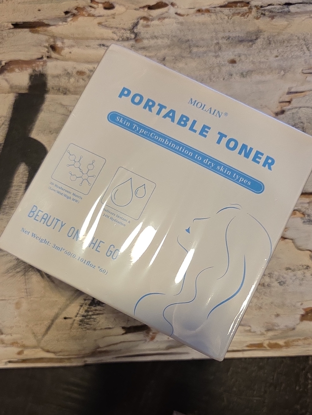 Molain Portable Toner 60 Pcs Hydrating Toner for Combination to Dry Skin NiB